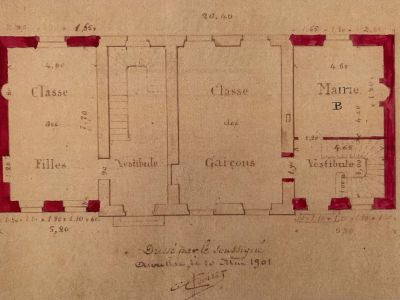 Plan de l'ancienne Ecole du Trioulou, Cantal Auvergne