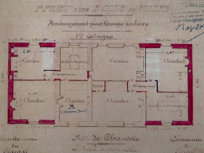 Plan de l'ancienne Ecole du Trioulou, Cantal Auvergne