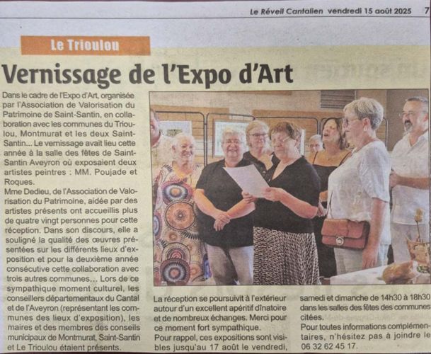 Article du Réveil Cantalier du 15 août 2025 - Le Trioulou Cantal