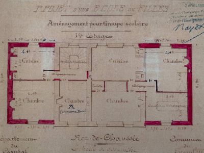 Plan de l'ancienne Ecole du Trioulou, Cantal Auvergne